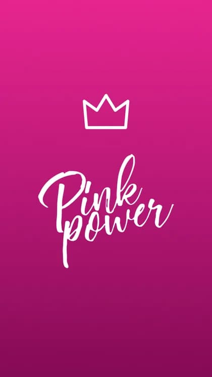 Gradient — Gradient magenty w śliwkę, korona i skrypt „Pink power”